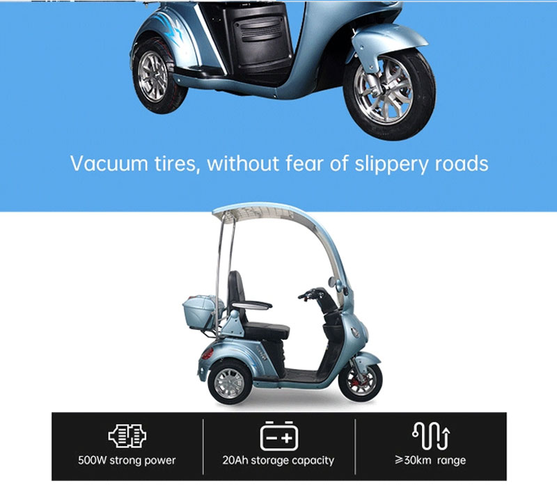 High quality Electric motorcycle scooter 3 wheel electric bicycle with roof electric bicycle tricycle