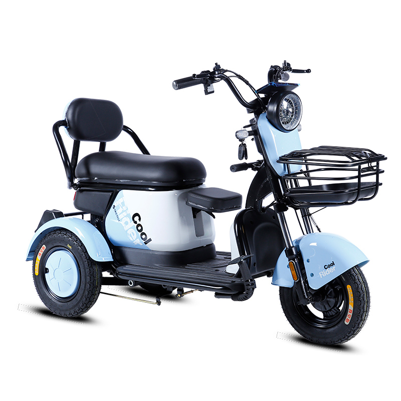 Lithium Battery Small Lady Tricycle With Child Seat Electric Bicycle Electric Solar Tricycle Rickshaw Three Wheels Cabin