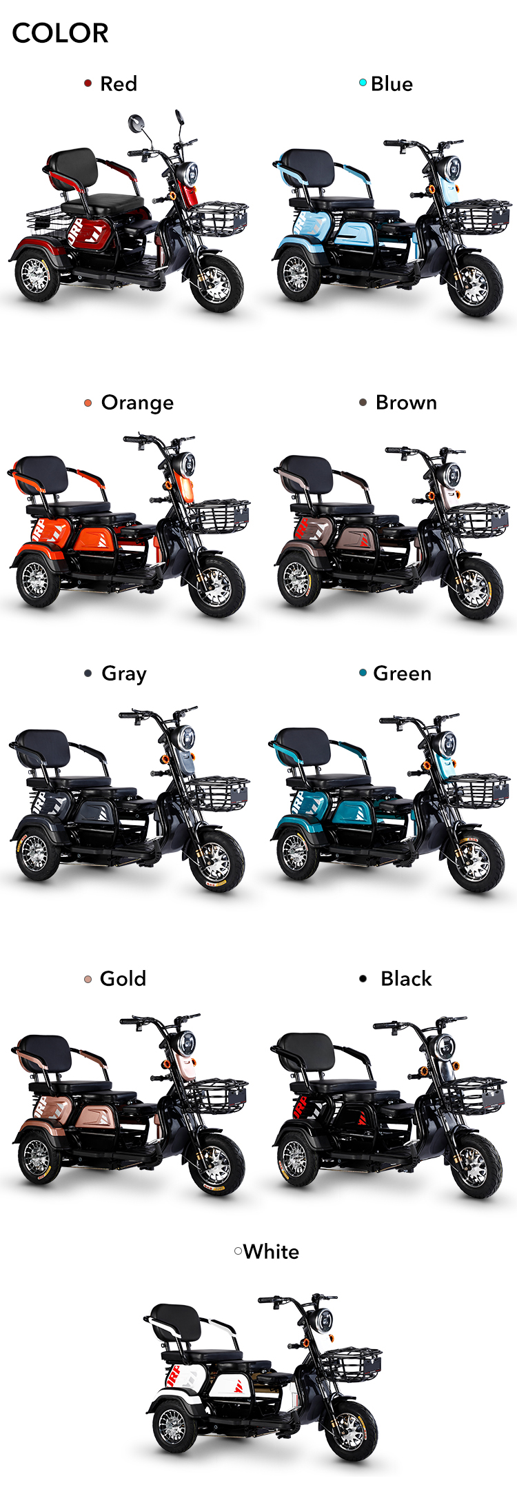 New Elderly Small Leisure Scooter Female Tricycle Battery Car Climbi Electric Tricycle To Pick Up Children Adult Household
