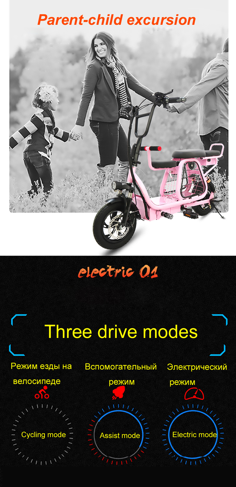frame folding two wheeled battery 3-seater electric bicycle 1000w 48v e bike conversion kit e bikes electric bicycle