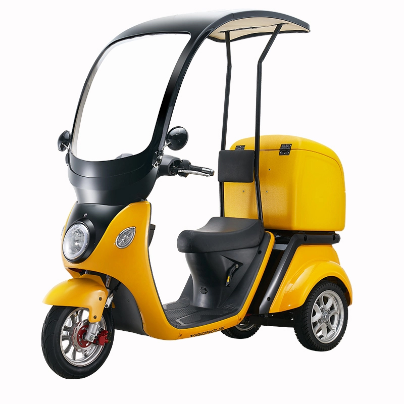 outdoor travel  mini mobility scooter electric tricycle with roof with 50L capacity box 3 wheels electric bike