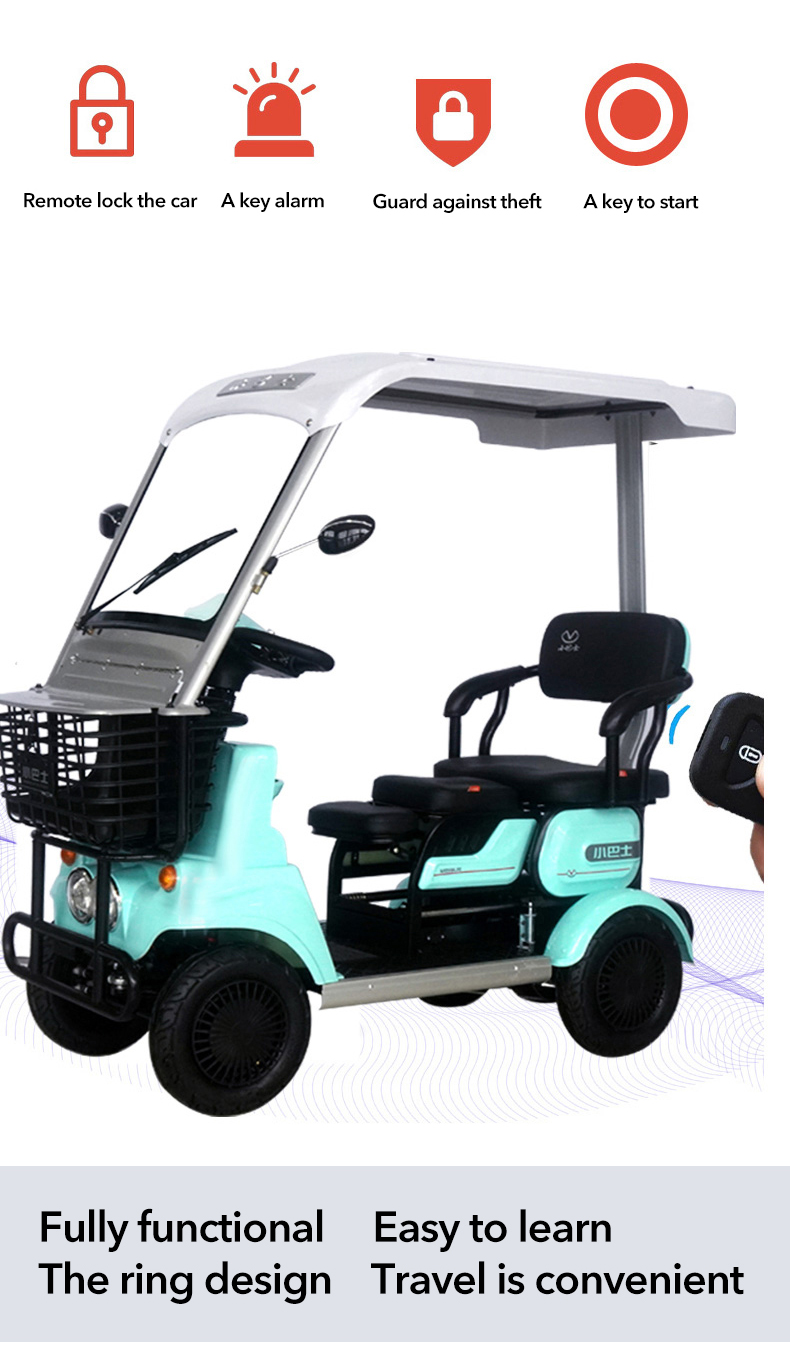 New Design Lightweight Power Homeuse Four Wheel Electric Bicycles Price Mini Cart 4 Wheel Mobility Electric Scooter for Elderly