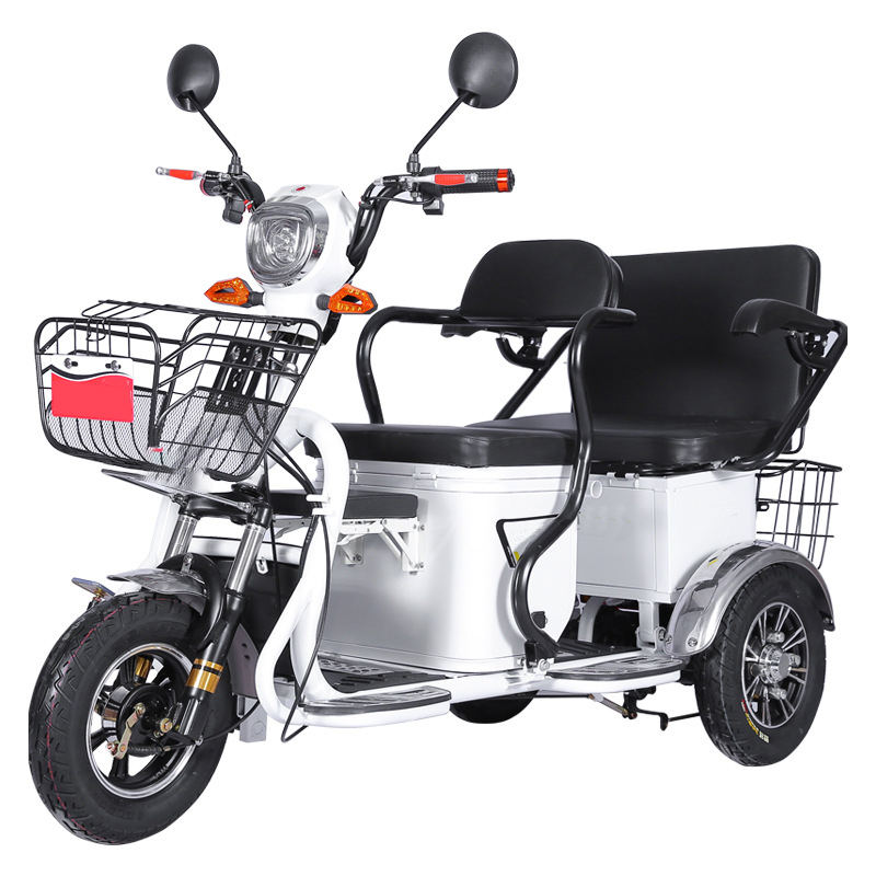 10 Inch Electric Scooter Tricycle With Armrests Three Wheels Electric Bicycles  Portable Folding Electric Bike Elderly