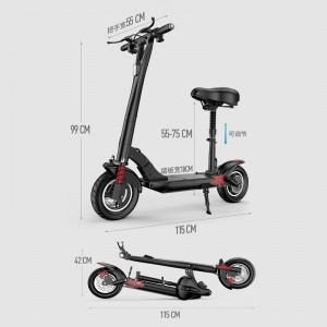 Dual Motor Electric Scooter With Seat 10 Inch Off Road Tire